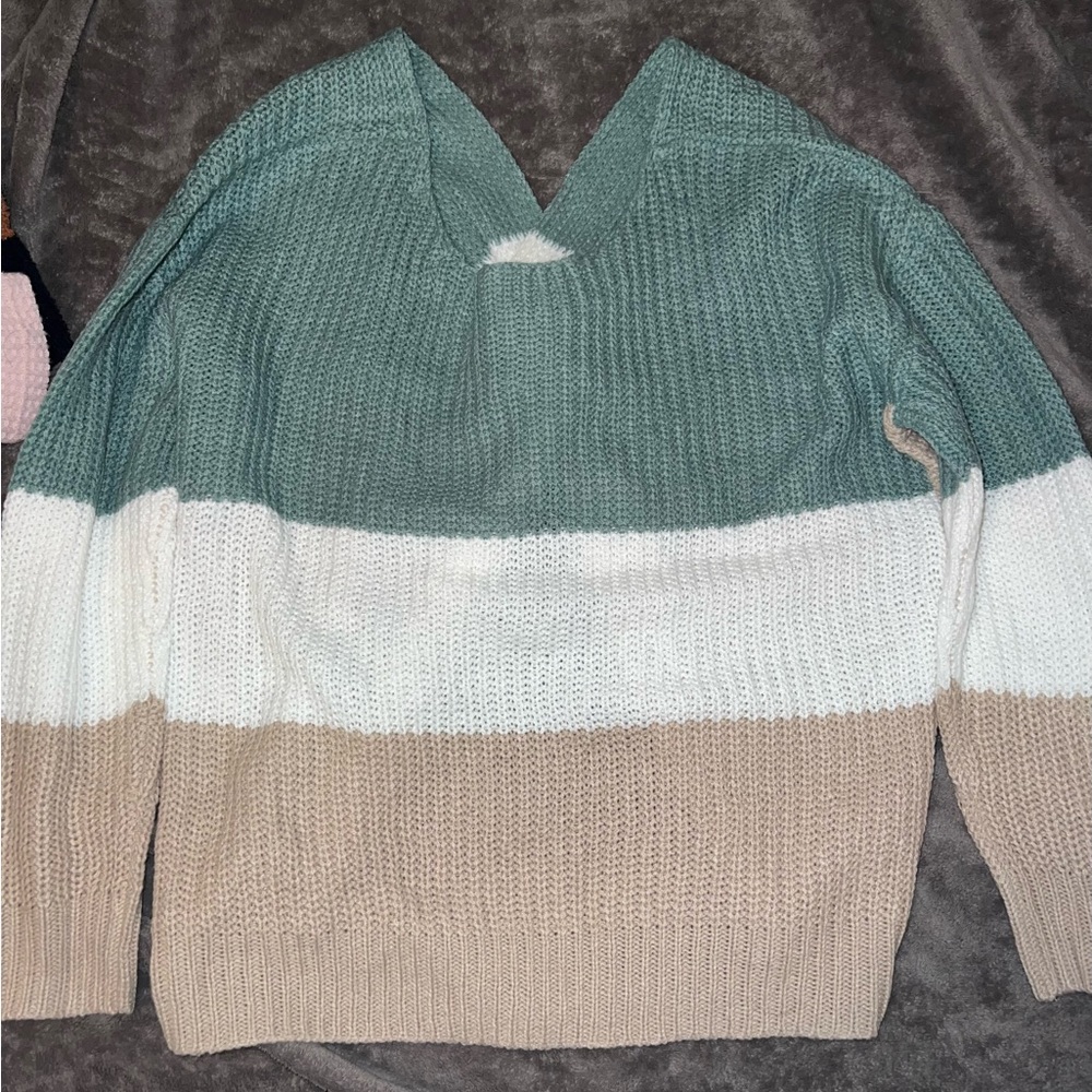 Cross back sweater